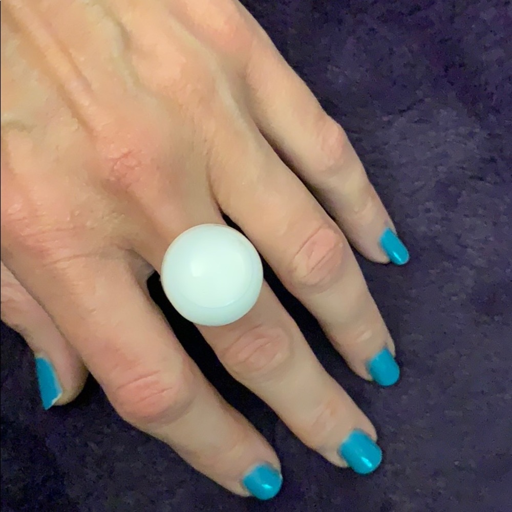 Super Cool Pylones Moon Ring with White Liquid
